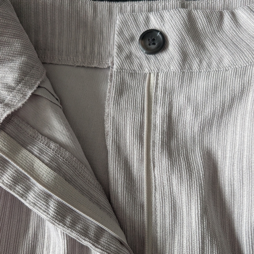 Cream Corduroy Wide Leg Trousers Minimalist Neutral Model Off Duty Sz Large 8-10 image 5